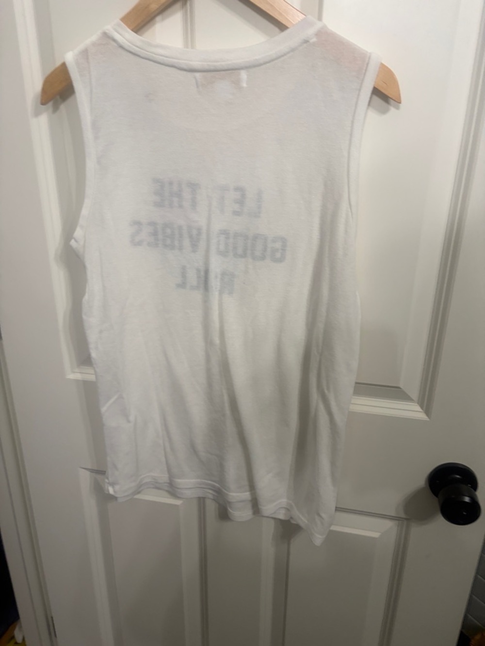 Spiritual Gangster White Graphic Muscle Tank - LET THE GOOD VIBES ROLL size S - Picture 4 of 8